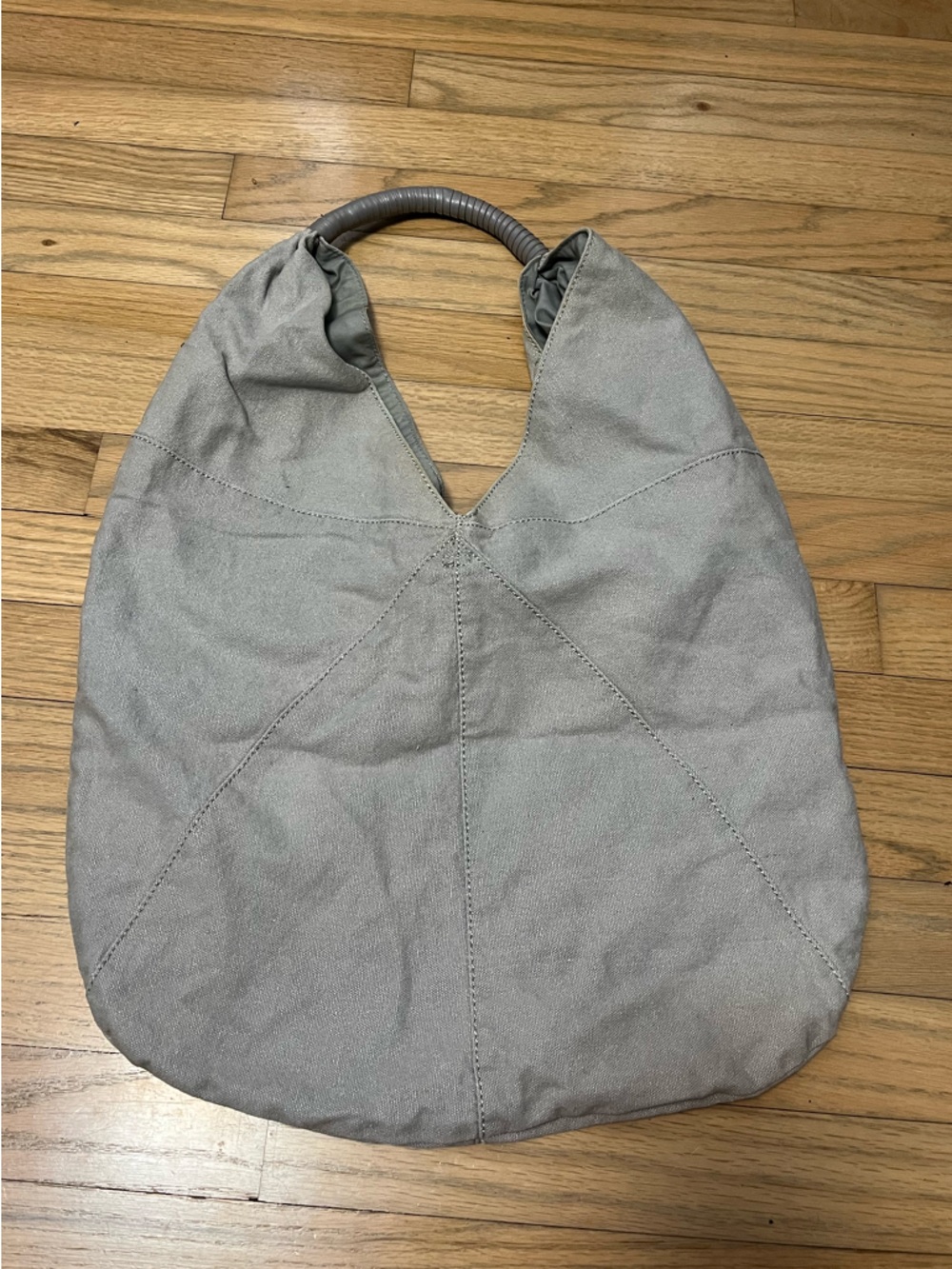 Banana Republic Light Gray Canvas Hobo Bag - Picture 3 of 5